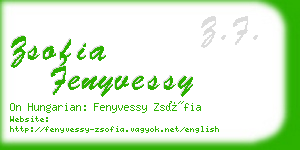 zsofia fenyvessy business card